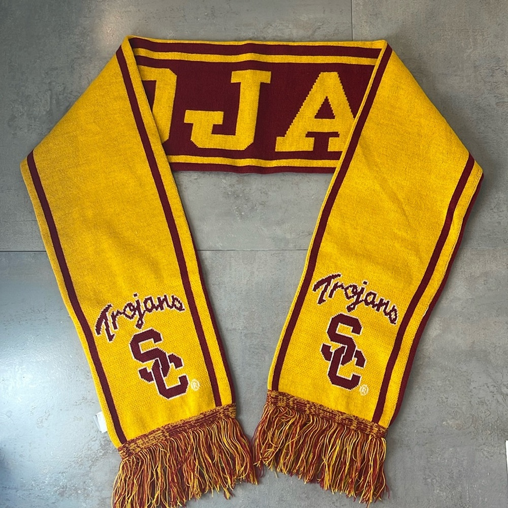 USC Trojans double sided acrylic fringed scarf 72” long